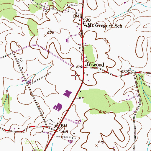 Topographic Map of Bushy Park Elementary School, MD