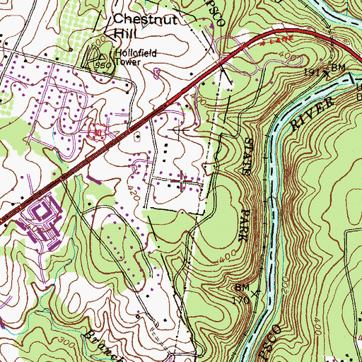 Topographic Map of Chestnut Hill, MD
