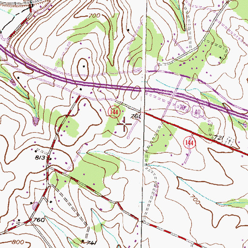 Topographic Map of Country View, MD