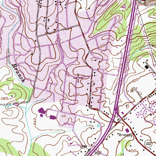 Topographic Map of Crestleigh, MD