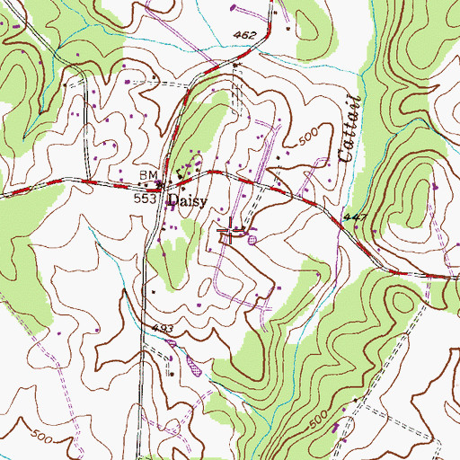 Topographic Map of Daisy Hill Estates, MD