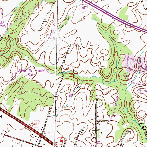 Topographic Map of David W Force Park, MD