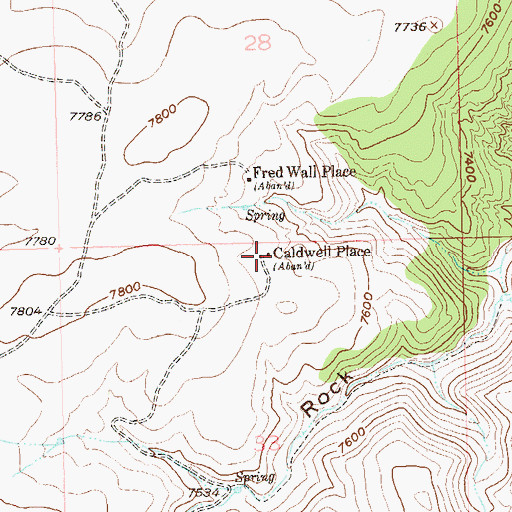 Topographic Map of Caldwell Place, CO