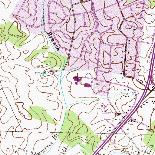 Topographic Map of Dunloggin Middle School, MD