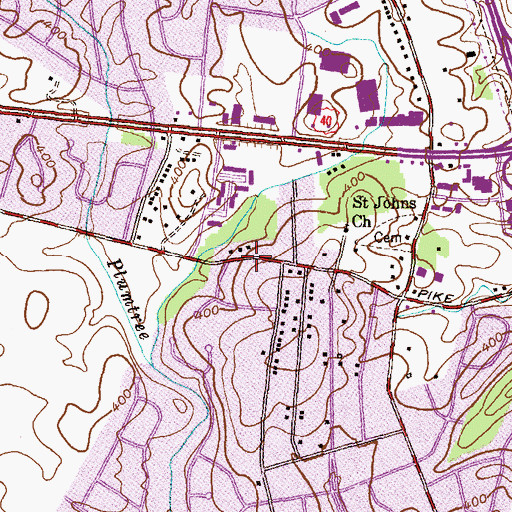 Topographic Map of First Evangelical Lutheran Church, MD