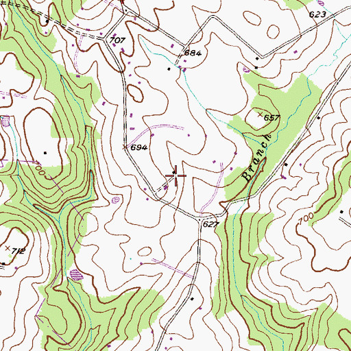 Topographic Map of Florence Estates, MD