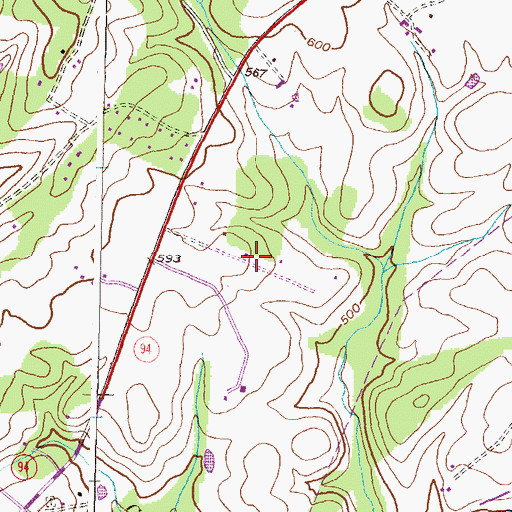 Topographic Map of Florence Farms, MD