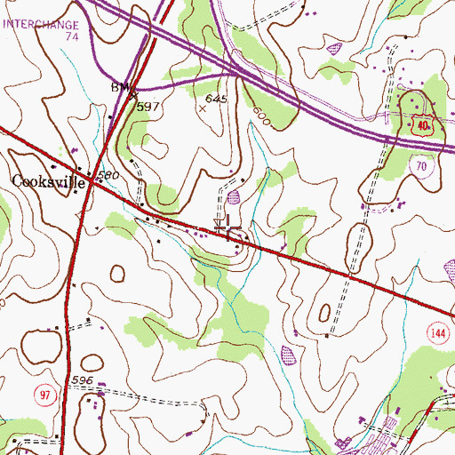 Topographic Map of Full Gospel Pentecostal Church (historical), MD