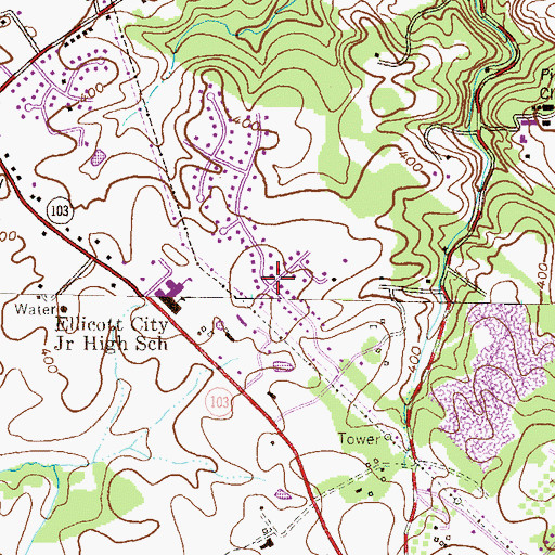 Topographic Map of Brittany, MD