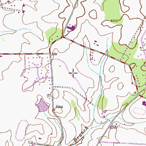 Topographic Map of Glenwood Estates, MD