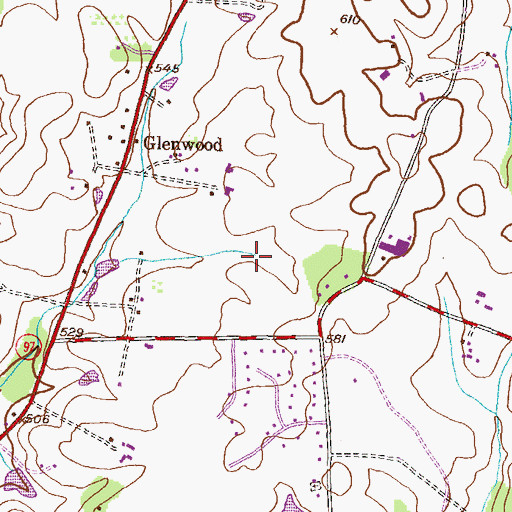 Topographic Map of Glenwood Park, MD