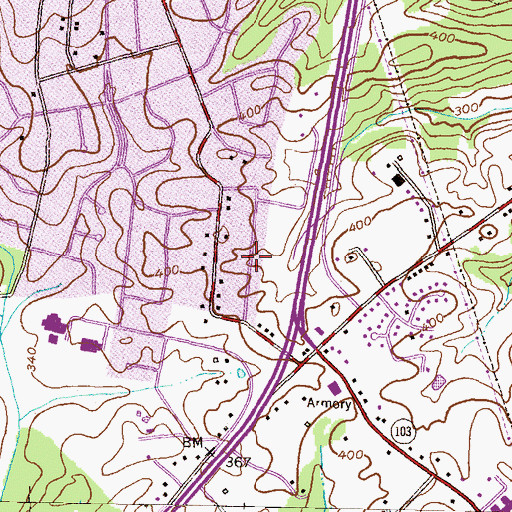 Topographic Map of High View Estates, MD