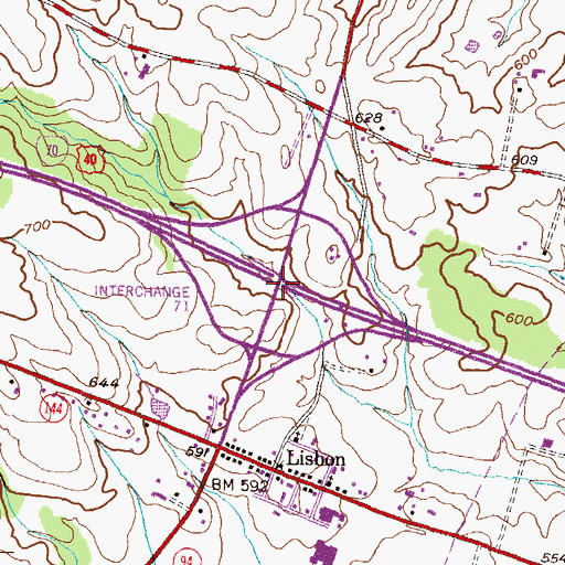 Topographic Map of Interchange 73, MD