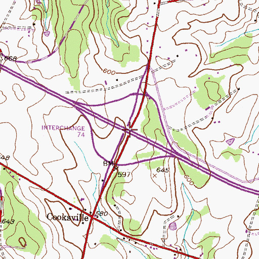 Topographic Map of Interchange 76, MD