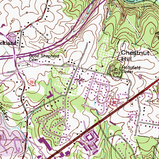 Topographic Map of Ivy Hill, MD