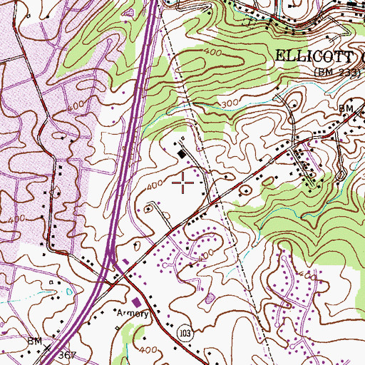 Topographic Map of Keywaydin, MD