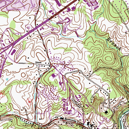Topographic Map of Linwood, MD
