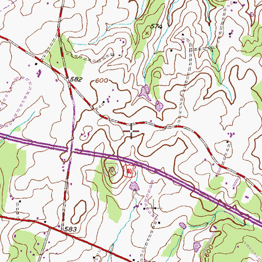 Topographic Map of Lisbon Acres, MD