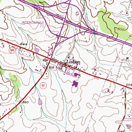 Topographic Map of Lisbon Community Library, MD