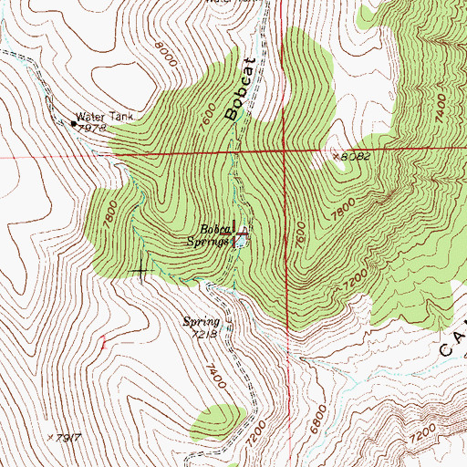 Topographic Map of Bobcat Springs, CO