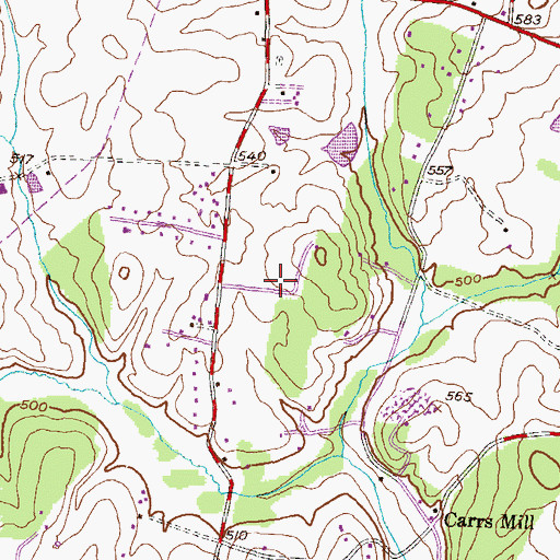 Topographic Map of Lisbon Meadows, MD