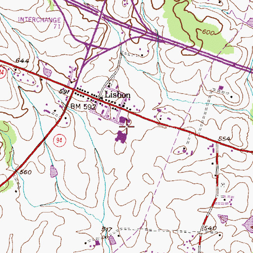 Topographic Map of Lisbon Park, MD