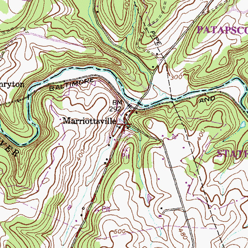 Topographic Map of Marriottsville United Methodist Church, MD