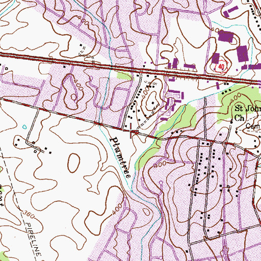 Topographic Map of Miller Branch Howard County Library, MD