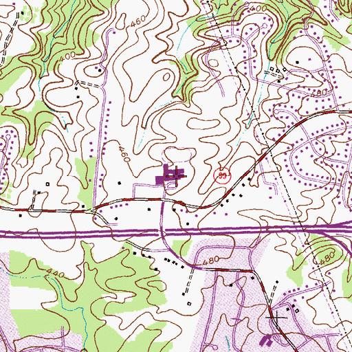 Topographic Map of Mount Hebron High School, MD