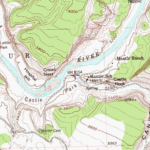 Topographic Map of Hells Canyon, CO