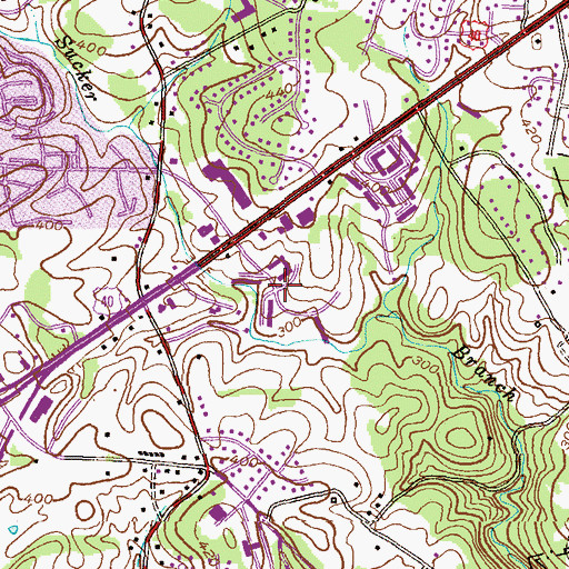 Topographic Map of Normandy Woods, MD