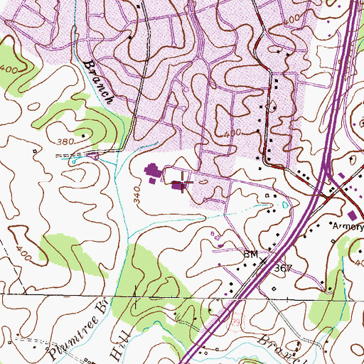 Topographic Map of Northfield Elementary School, MD