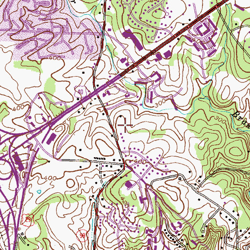 Topographic Map of Oak West, MD