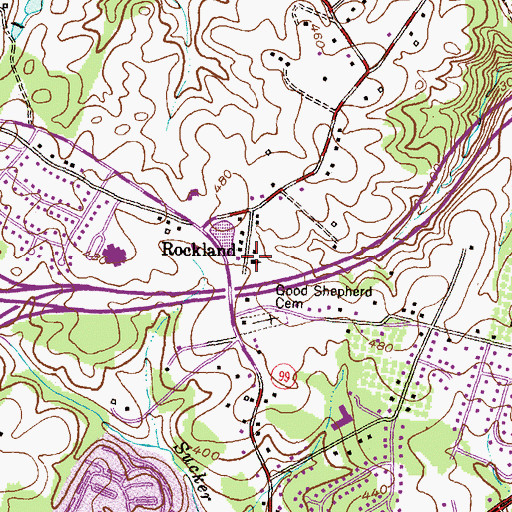 Topographic Map of Open Bible Tabernacle, MD