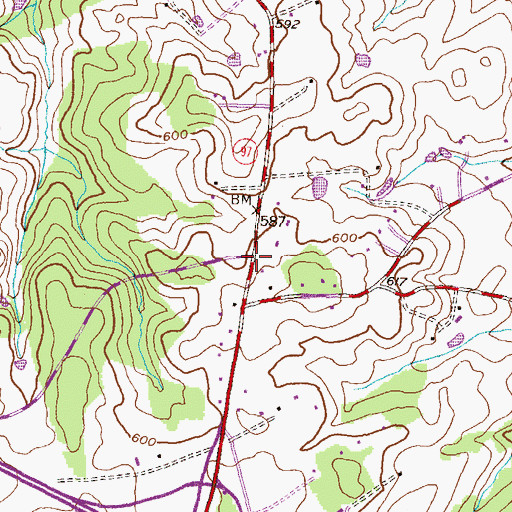 Topographic Map of Red Lion Inn Estates, MD