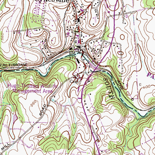 Topographic Map of Saint Barnabas Episcopal Church, MD