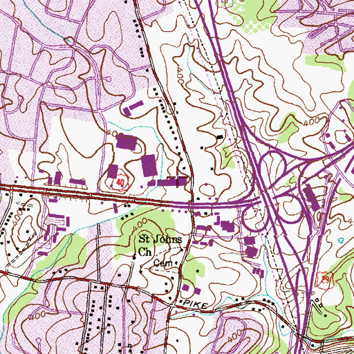 Topographic Map of Saint Johns Plaza Shopping Center, MD