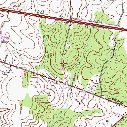 Topographic Map of Sandy Hill, MD