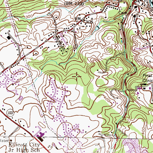 Topographic Map of Stonecrest Hills, MD