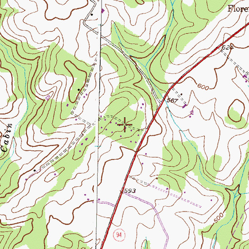 Topographic Map of Timberleigh Village, MD