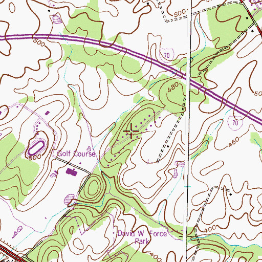 Topographic Map of Turf Valley, MD
