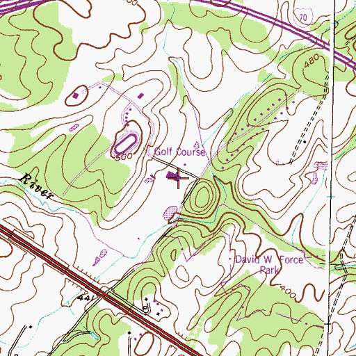 Topographic Map of Turf Valley Country Club, MD