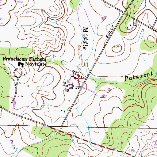 Topographic Map of University of Maryland Central Farm, MD