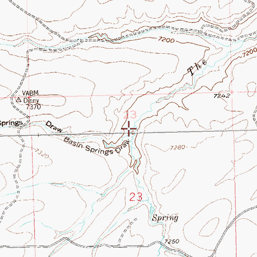 Topographic Map of Basin Springs Draw, CO