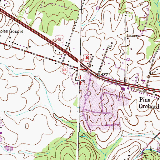 Topographic Map of Wallace Park, MD