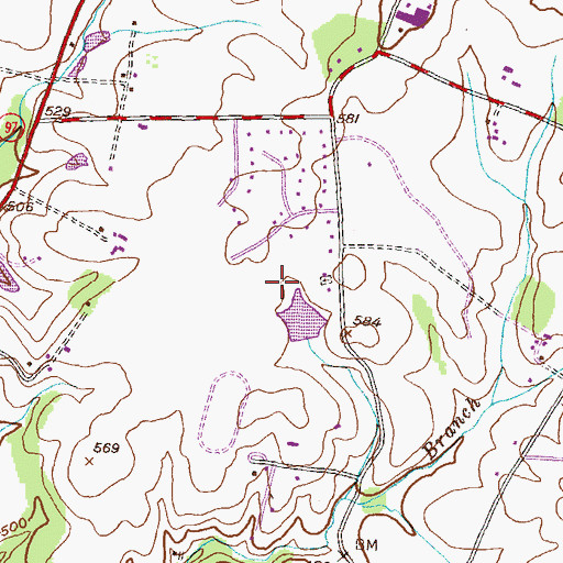Topographic Map of Warfields Pond Park, MD