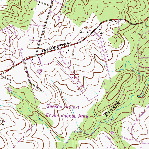 Topographic Map of Wayside Estates, MD