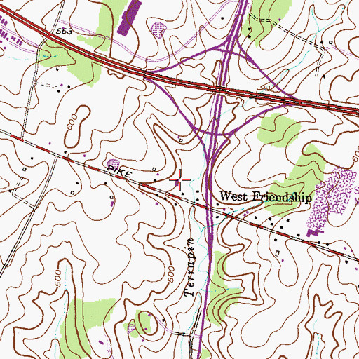 Topographic Map of West Friendship Post Office, MD