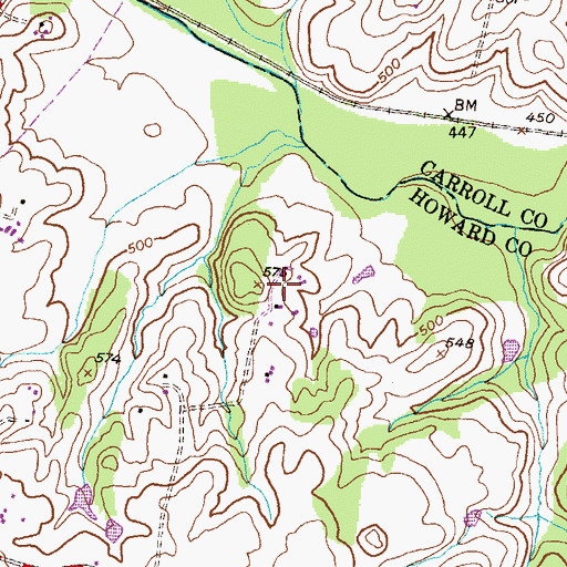 Topographic Map of Woodbine Campground, MD