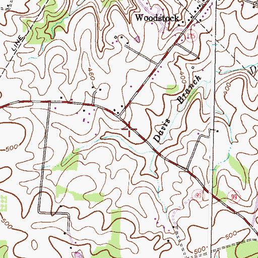 Topographic Map of Woodstock Post Office, MD